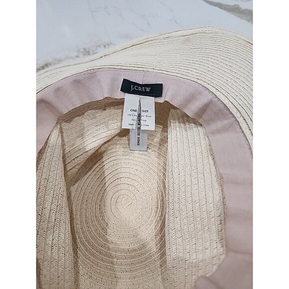 J. Crew Hat Light Tan Sun Floppy Beach Travel Vacation Women's One Size - Picture 6 of 6